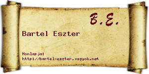 Bartel Eszter névjegykártya